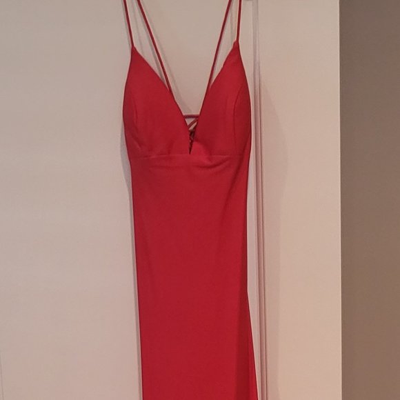 CHERRY RED Sherri Hill Prom Gown - Picture 5 of 7